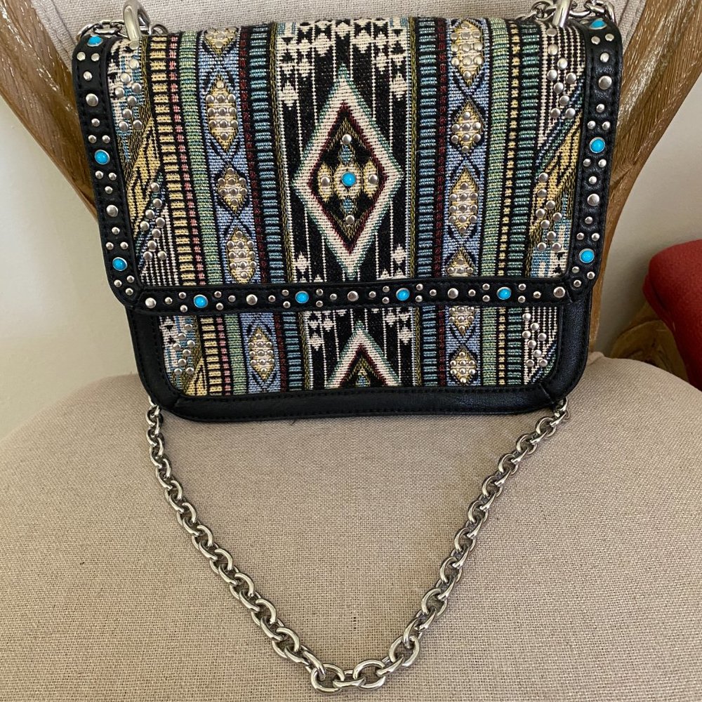 CHELSEA 28 Dahlia Embroidered Faux Leather Crossbody Bag